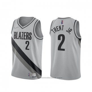 Maglia Portland Trail Blazers Gary Trent jr. #2 Earned 2020-21 Grigio